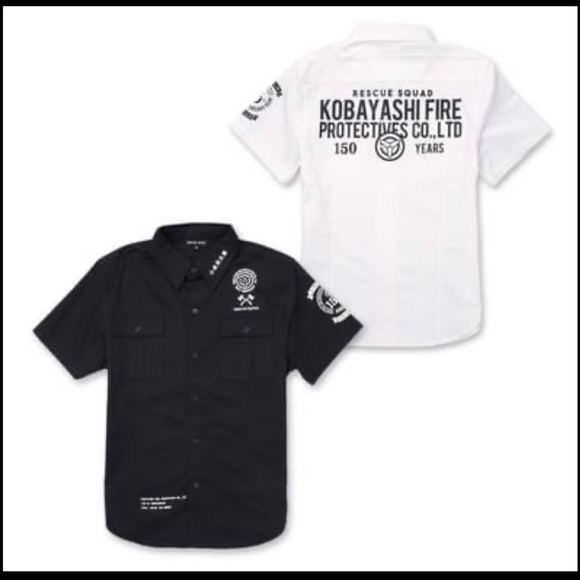 Japanese Brand Rescue Squad Short Sleeve Shirt Firefighting Men White Size M - Picture 2 of 5